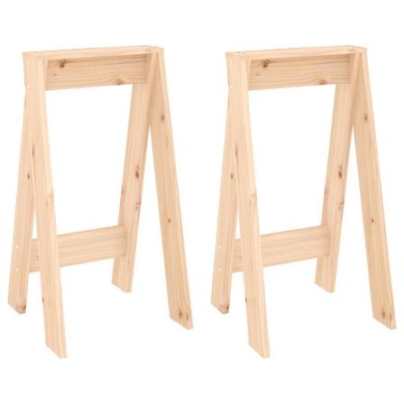 Tabourets lot de 2 40x40x75 cm bois massif de pin