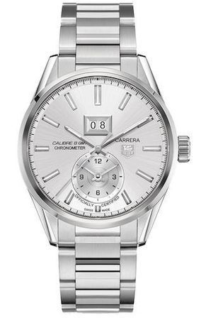 Tag Heuer carrera Cal 8-g Date Gmt 41mm Silver Dial Automatico WAR5011.BA0723