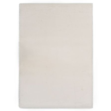 Tapis 80x150 cm Fausse fourrure de lapin Crème