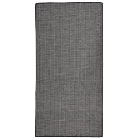 Tapis à tissage plat d'extérieur 100x200 cm Gris