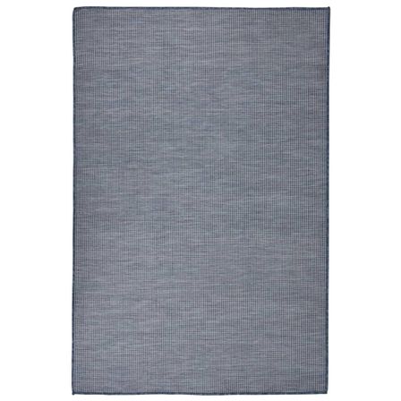 Tapis à tissage plat d'extérieur 120x170 cm Bleu