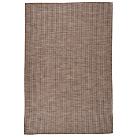 Tapis à tissage plat d'extérieur 120x170 cm Marron