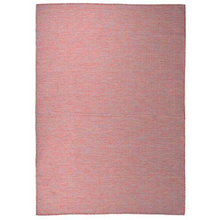 Tapis à tissage plat d'extérieur 140x200 cm Rouge
