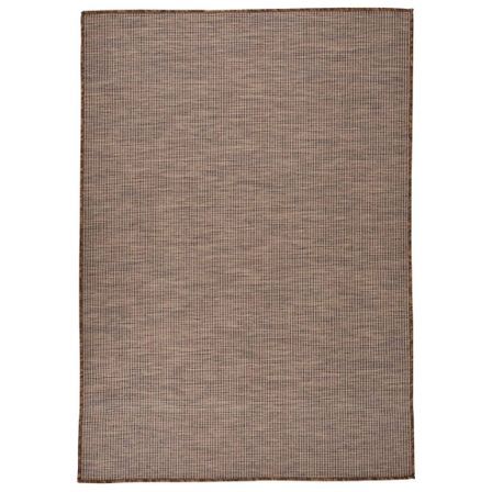 Tapis à tissage plat d'extérieur 160x230 cm Marron