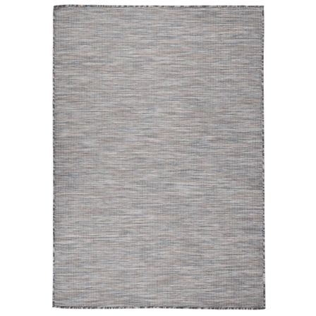Tapis à tissage plat d'extérieur 160x230 cm Marron et noir
