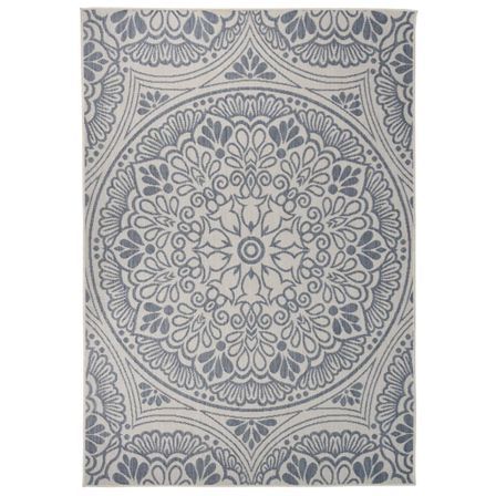 Tapis à tissage plat d'extérieur 160x230 cm Motif bleu