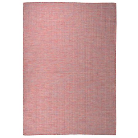 Tapis à tissage plat d'extérieur 160x230 cm Rouge