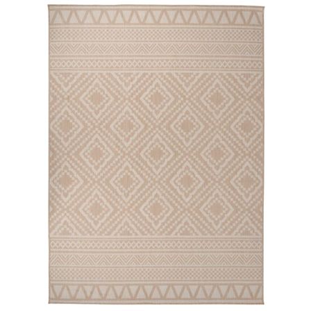 Tapis à tissage plat d'extérieur 200x280 cm Rayures brunes