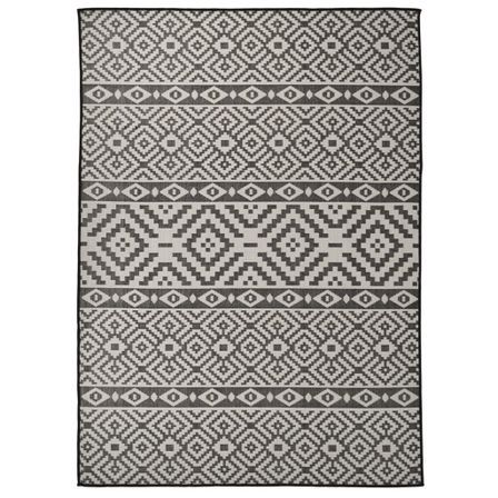 Tapis à tissage plat d'extérieur 200x280 cm Rayures noires