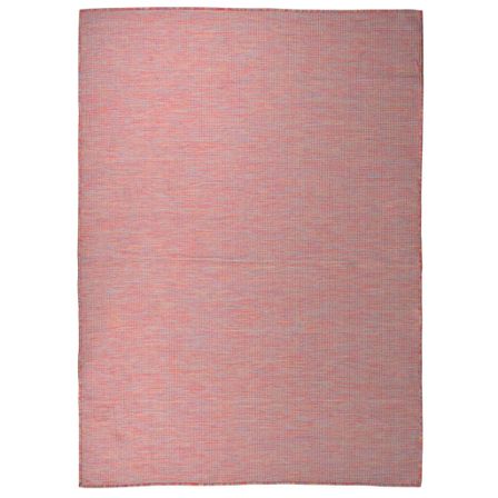 Tapis à tissage plat d'extérieur 200x280 cm Rouge