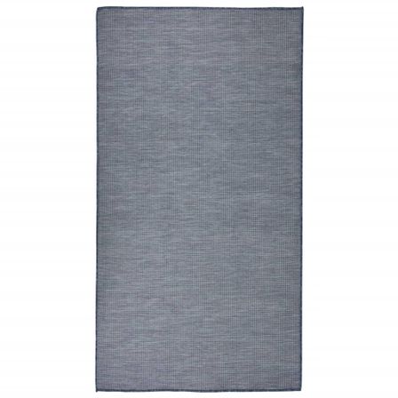 Tapis à tissage plat d'extérieur 80x150 cm Bleu