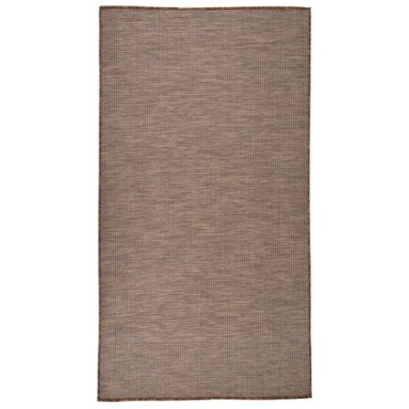 Tapis à tissage plat d'extérieur 80x150 cm Marron