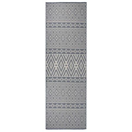 Tapis à tissage plat d'extérieur 80x250 cm Rayures bleues