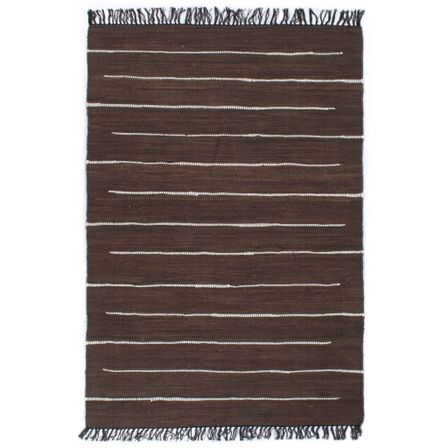 Tapis Chindi Coton tissé à la main 160 x 230 cm Marron 2
