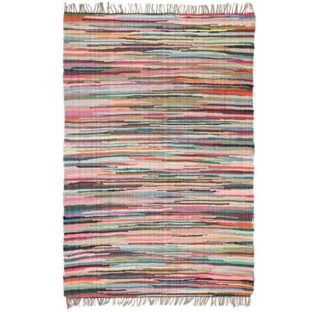 Tapis Chindi Coton tissé à la main 200 x 290 cm Multicolore