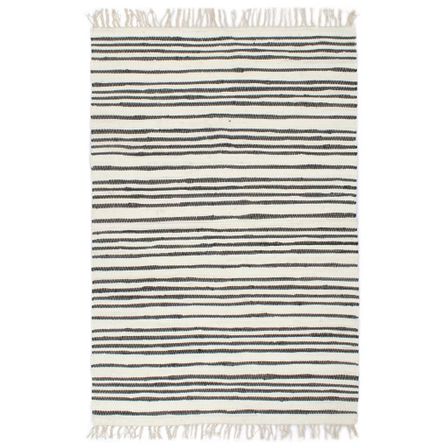 Tapis Chindi tissé à la main Coton 200x290cm Anthracite / blanc 2