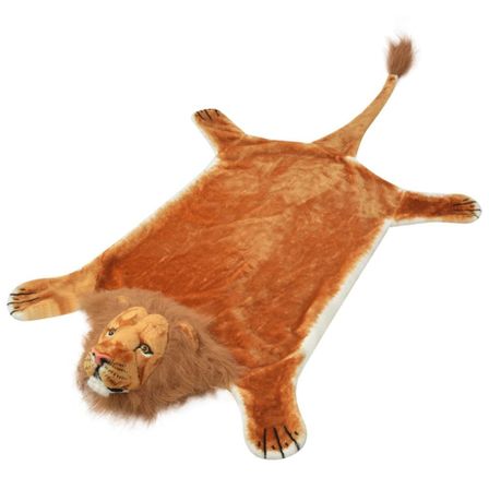 Tapis en peluche en forme de lion 205 cm Marron