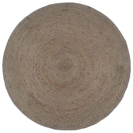 Tapis fait à la main Jute Rond 210 cm Gris