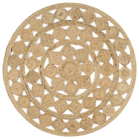 Tapis fait à la main Jute tressée 120 cm 3