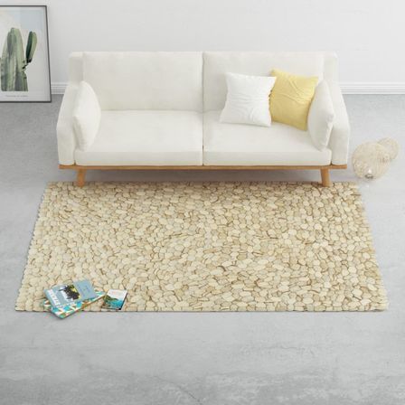 Tapis Galet feutre laine 160x230 cm Beige/Gris/Marron/Chocolat