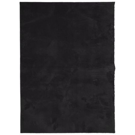 Tapis HUARTE à poils courts doux et lavable noir 200x280 cm