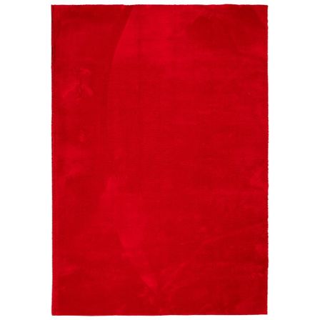 Tapis HUARTE à poils courts doux et lavable rouge 140x200 cm
