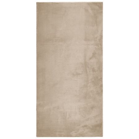 Tapis HUARTE à poils courts doux et lavable sable 100x200 cm