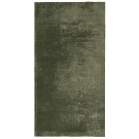 Tapis HUARTE à poils courts doux et lavable vert forêt 60x110cm