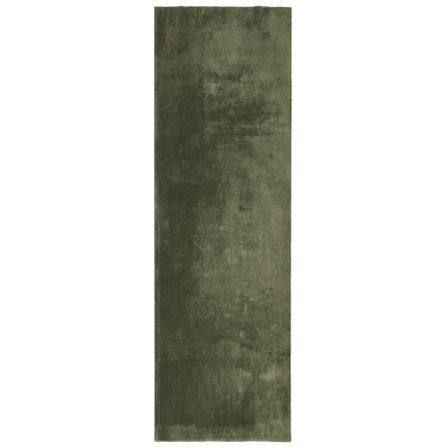 Tapis HUARTE à poils courts doux et lavable vert forêt 80x250cm