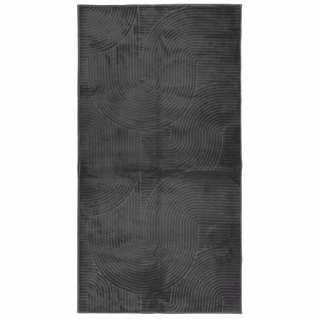 Tapis IZA poils courts style scandinave anthracite 80x150 cm
