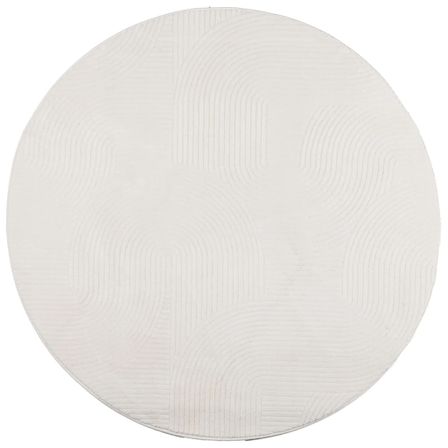 Tapis IZA poils courts style scandinave crème Ø 100 cm