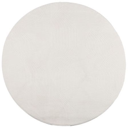 Tapis IZA poils courts style scandinave crème Ø 120 cm