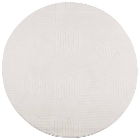 Tapis IZA poils courts style scandinave crème Ø 160 cm