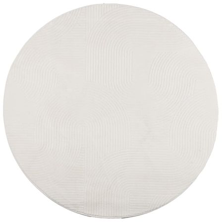 Tapis IZA poils courts style scandinave crème Ø 200 cm