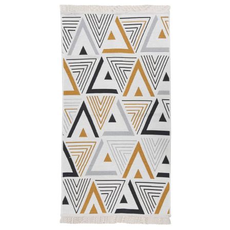 Tapis Jaune et gris 80x150 cm Coton