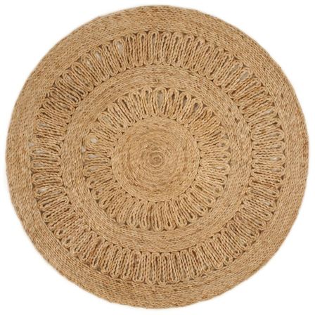 Tapis Jute tressé à la main 90 cm Rond