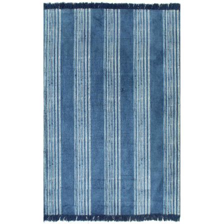 Tapis Kilim Coton 160 x 230 cm avec motif Bleu