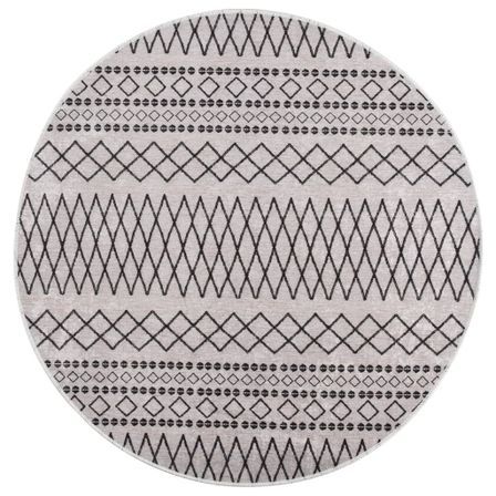 Tapis lavable antidérapant φ120 cm Noir et blanc