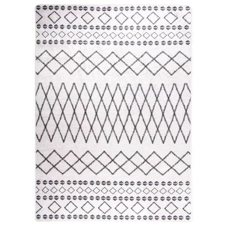 Tapis lavable antidérapant 120x180 cm Noir et blanc