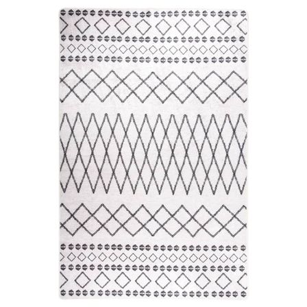 Tapis lavable antidérapant 160x230 cm Noir et blanc