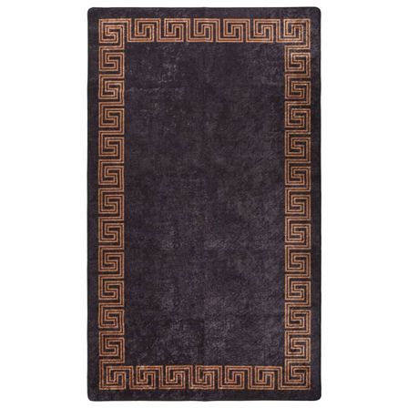 Tapis lavable antidérapant 190x300 cm Noir et doré