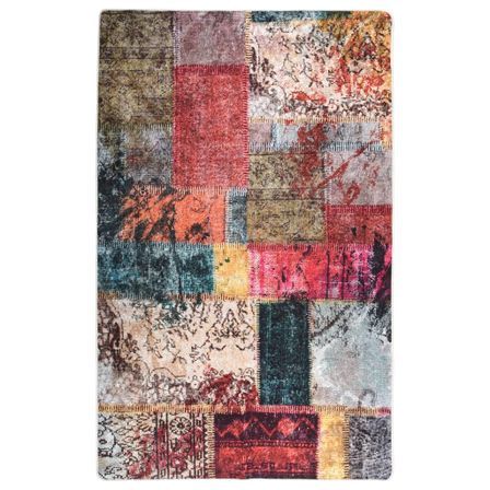Tapis lavable antidérapant Patchwork 160x230 cm Multicolore