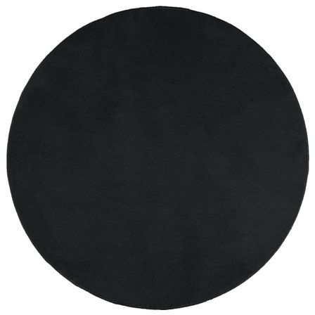 Tapis OVIEDO à poils courts noir Ø 120 cm