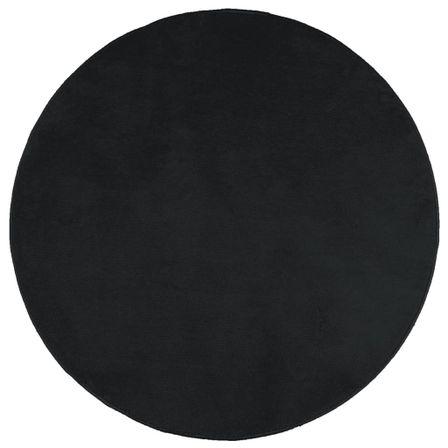 Tapis OVIEDO à poils courts noir Ø 160 cm
