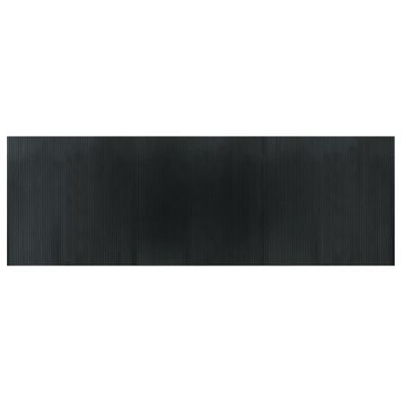 Tapis rectangulaire gris 100x300 cm bambou