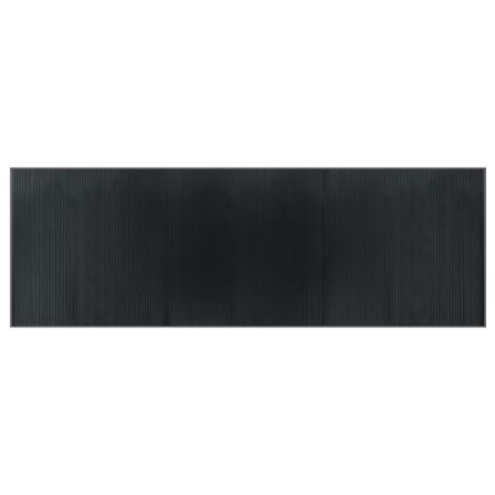 Tapis rectangulaire gris 100x300 cm bambou
