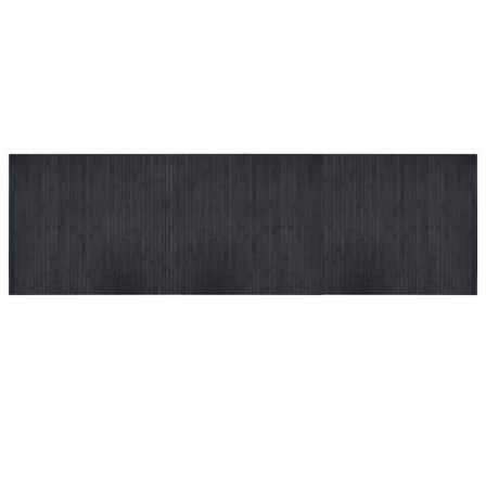 Tapis rectangulaire gris 60x200 cm bambou