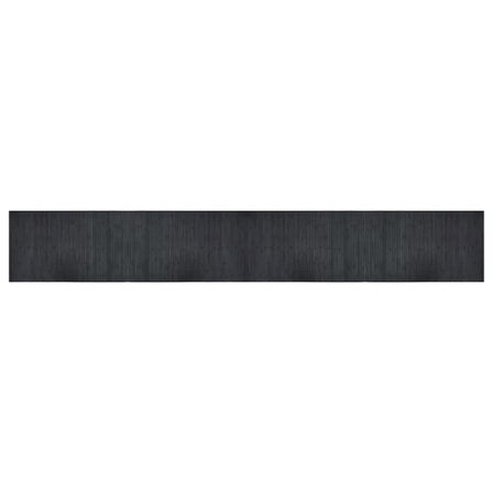 Tapis rectangulaire gris 60x400 cm bambou