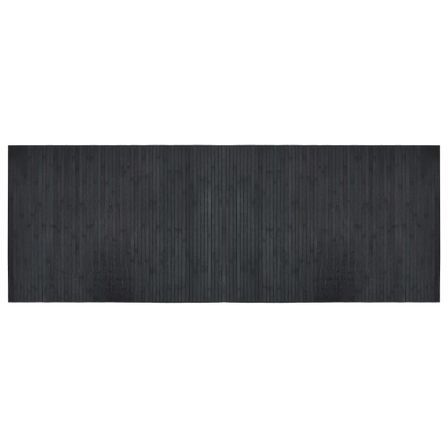 Tapis rectangulaire gris 70x200 cm bambou