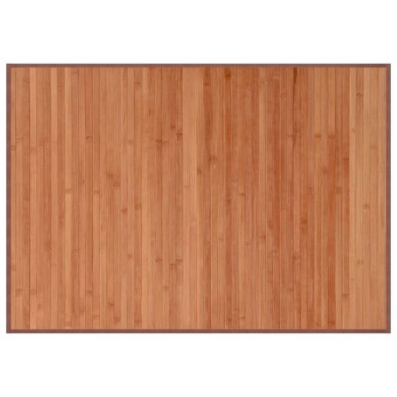 Tapis rectangulaire marron 70x100 cm bambou